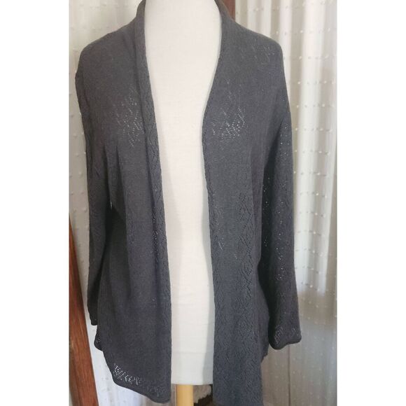 C37 Alfred Dunner gray open front cardigan - Picture 1 of 7